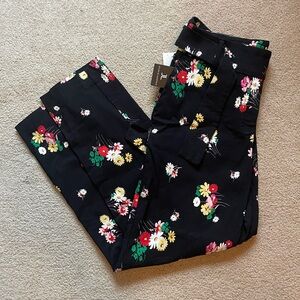 Jules & Leopold Black Pants with Vibrant Floral Pattern